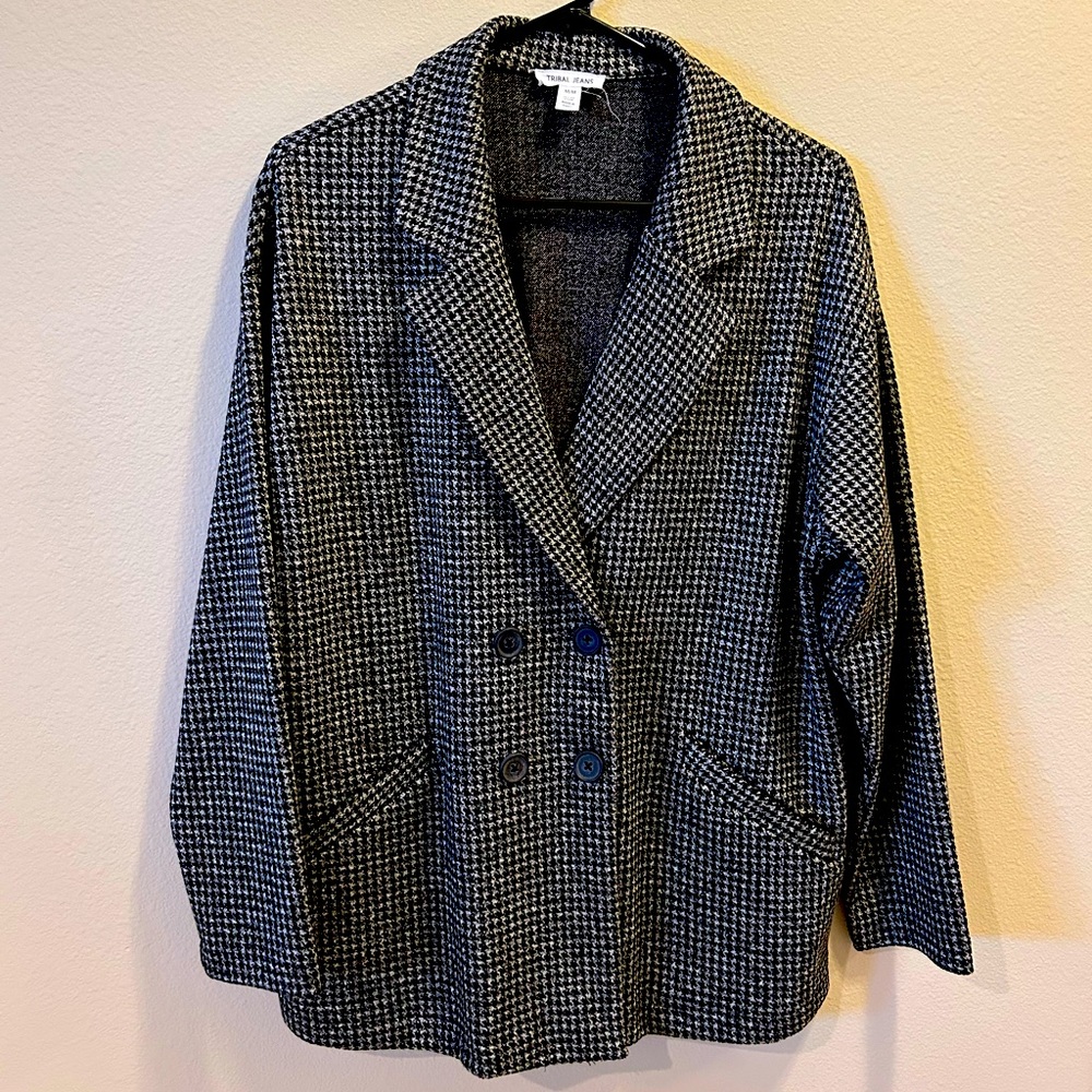 NWOT - Tribal Jeans knit houndstooth blazer